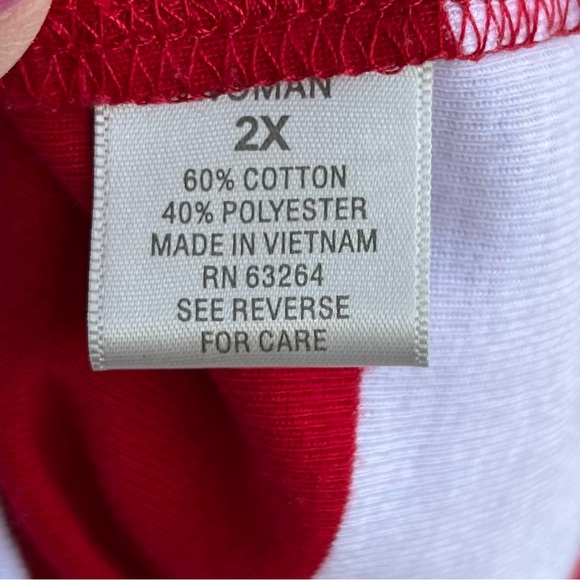 •Dress Barn• Red/White Stripe Short Sleeve Top - Size 2X - Picture 6 of 9